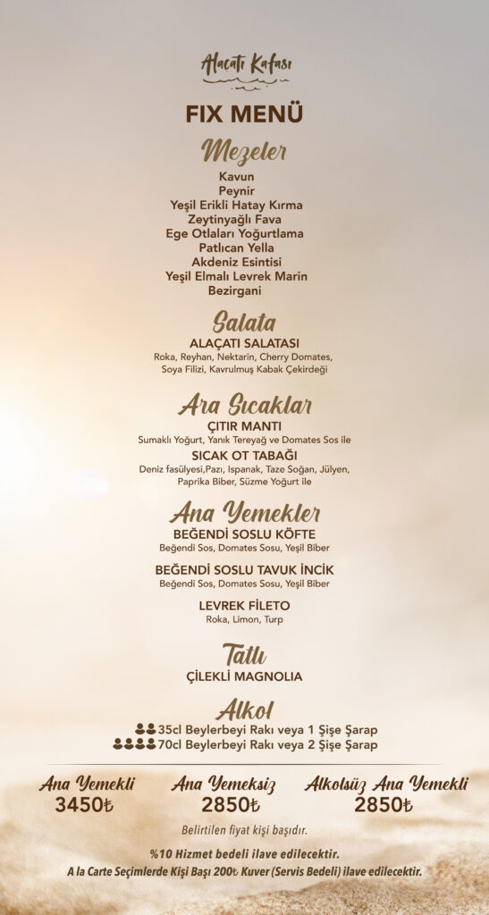 Restoran Menü Türkçe