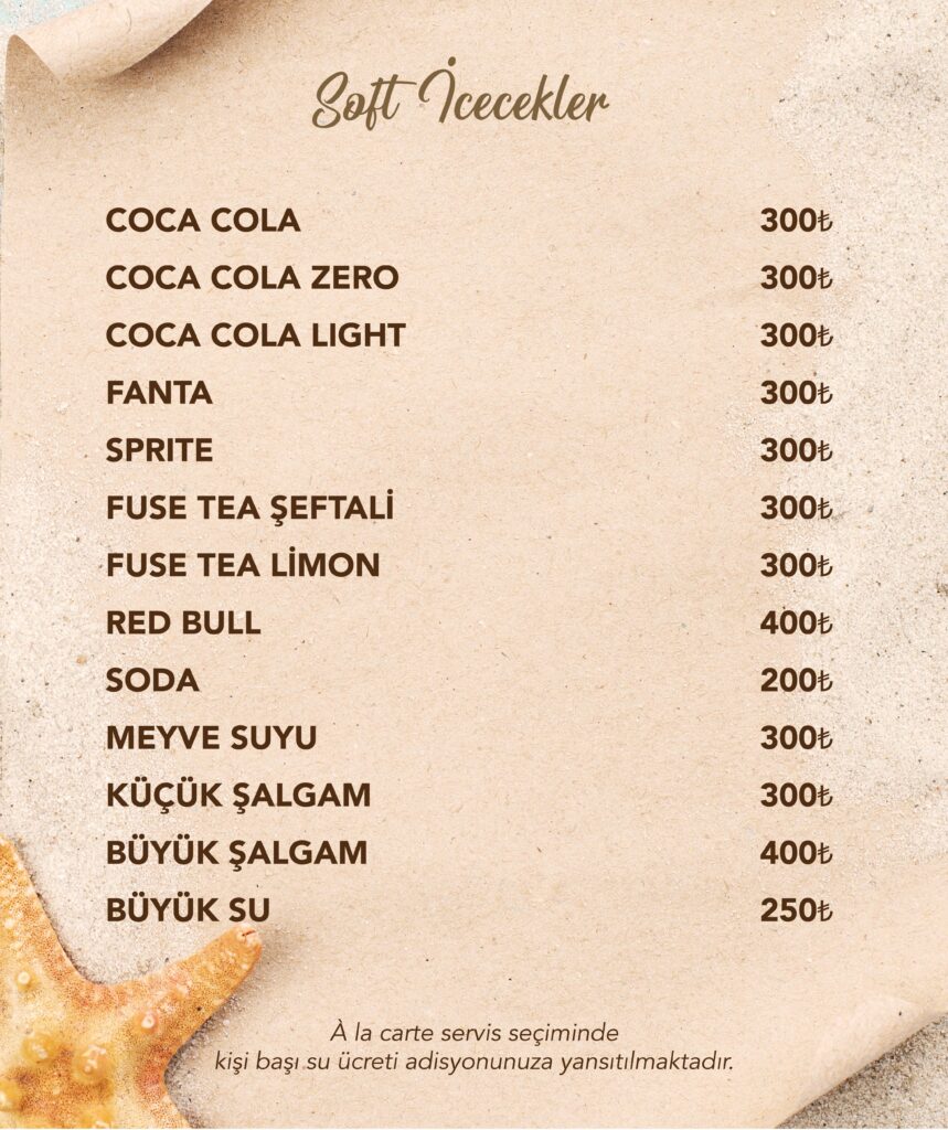 İçecekler Menü Türkçe