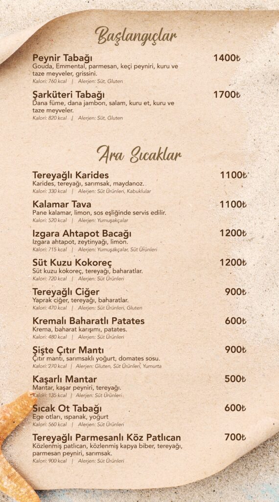 Restoran Menü Türkçe